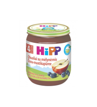 Ekologiška mėlynių ir obuolių tyrelė HIPP (nuo 4 mėn.), 125 g